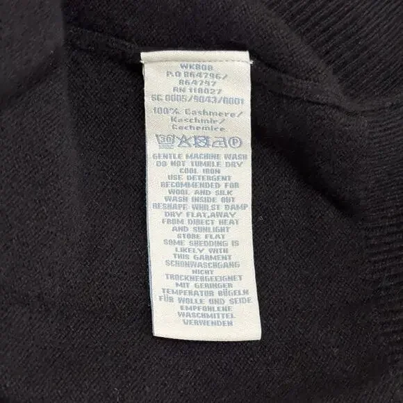 NWT Boden Size Large (12) Black 100% Cashmere Cardigan Sweater Classic Capsule